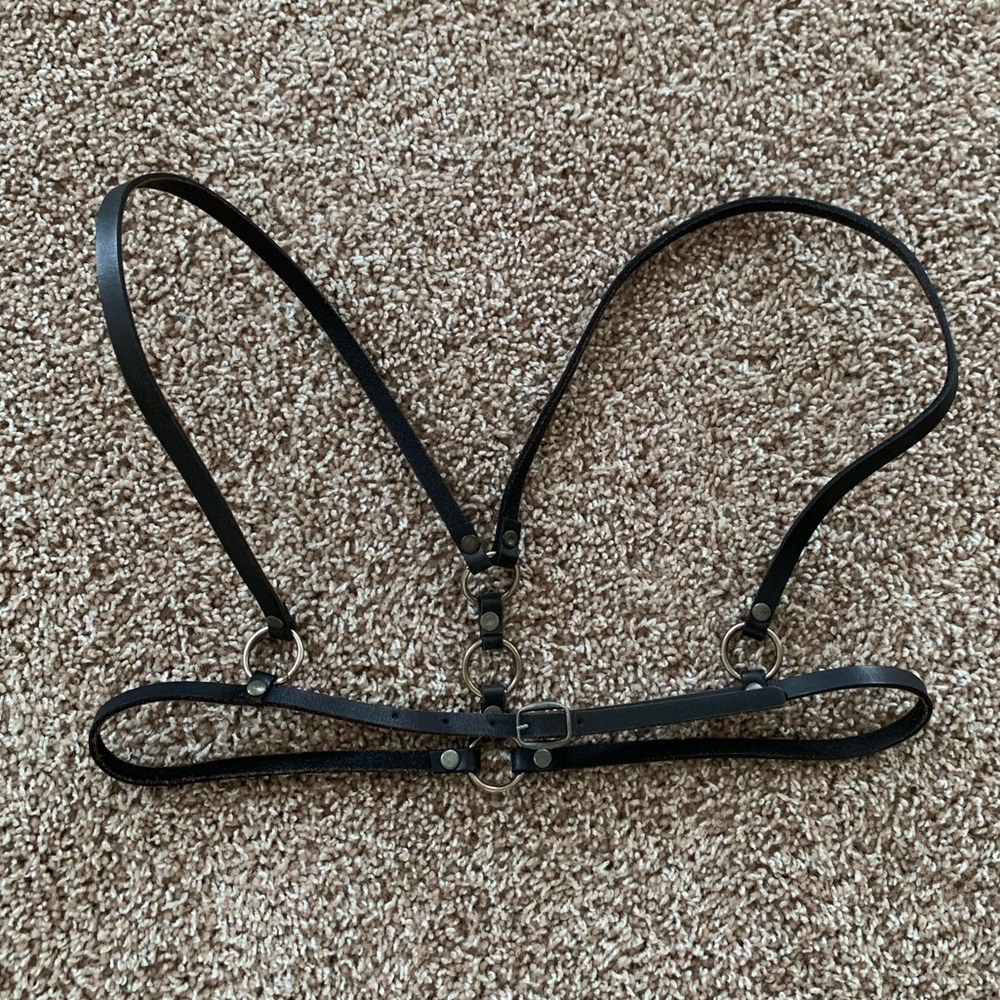 Women’s Free People Leather Harness O/S Black Fall Accessory